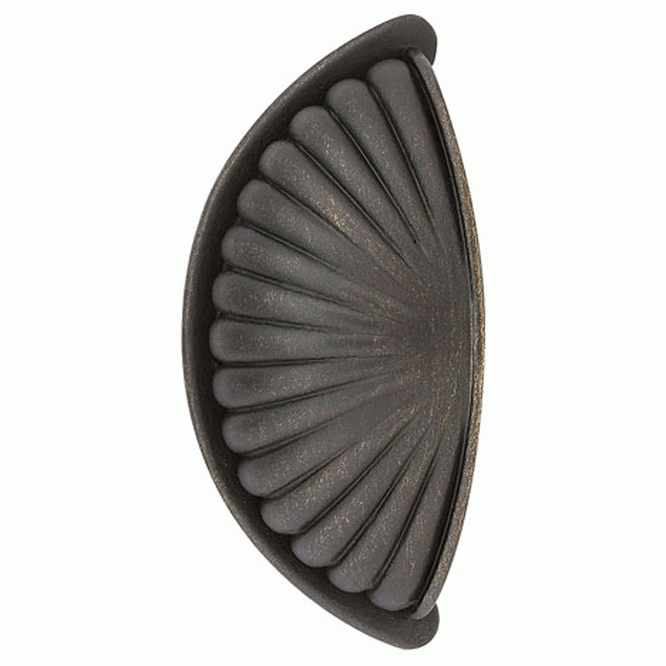 3 3/8 Inch (3 Inch c-c) Tuscany Bronze Fluted Bin Pull (Medium Bronze Finish) EMTEK