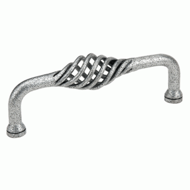 3 3/8 Inch (3 Inch c-c) Wrought Steel Lafayette Fixed Pull (Satin Steel Finish) EMTEK