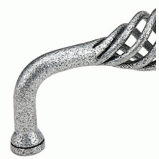 3 3/8 Inch (3 Inch c-c) Wrought Steel Lafayette Fixed Pull (Satin Steel Finish) EMTEK