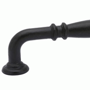 3 5/8 Inch (3 Inch c-c) Tuscany Bronze Ribbed Pull (Matte Black Finish) EMTEK