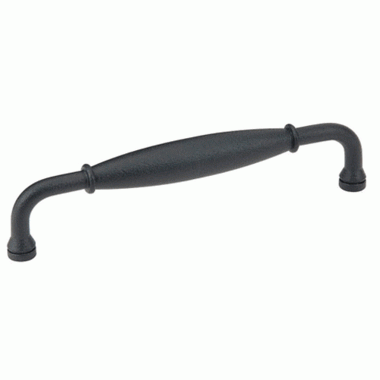 3 7/8 Inch (3 1/2 Inch c-c) Wrought Steel Normandy Fixed Pull (Matte Black Finish) EMTEK