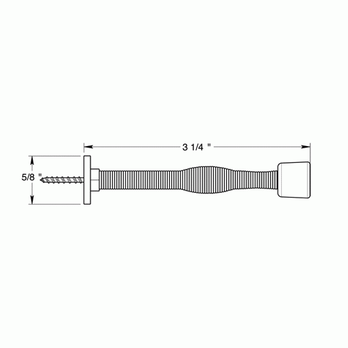 3 Inch Solid Steel Baseboard Door Bumper (Antique Brass Finish) DELTANA