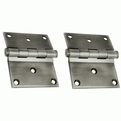 3 x 3 1/2 Inch Solid Brass Half Surface Hinge (Antique Nickel Finish) DELTANA