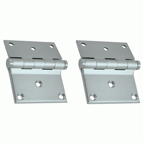 3 x 3 1/2 Inch Solid Brass Half Surface Hinge (Brushed Chrome Finish) DELTANA