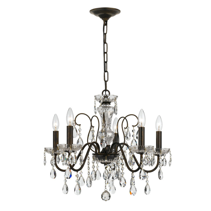Crystorama Crystorama Butler 5 Light Spectra Crystal English Bronze Chandelier