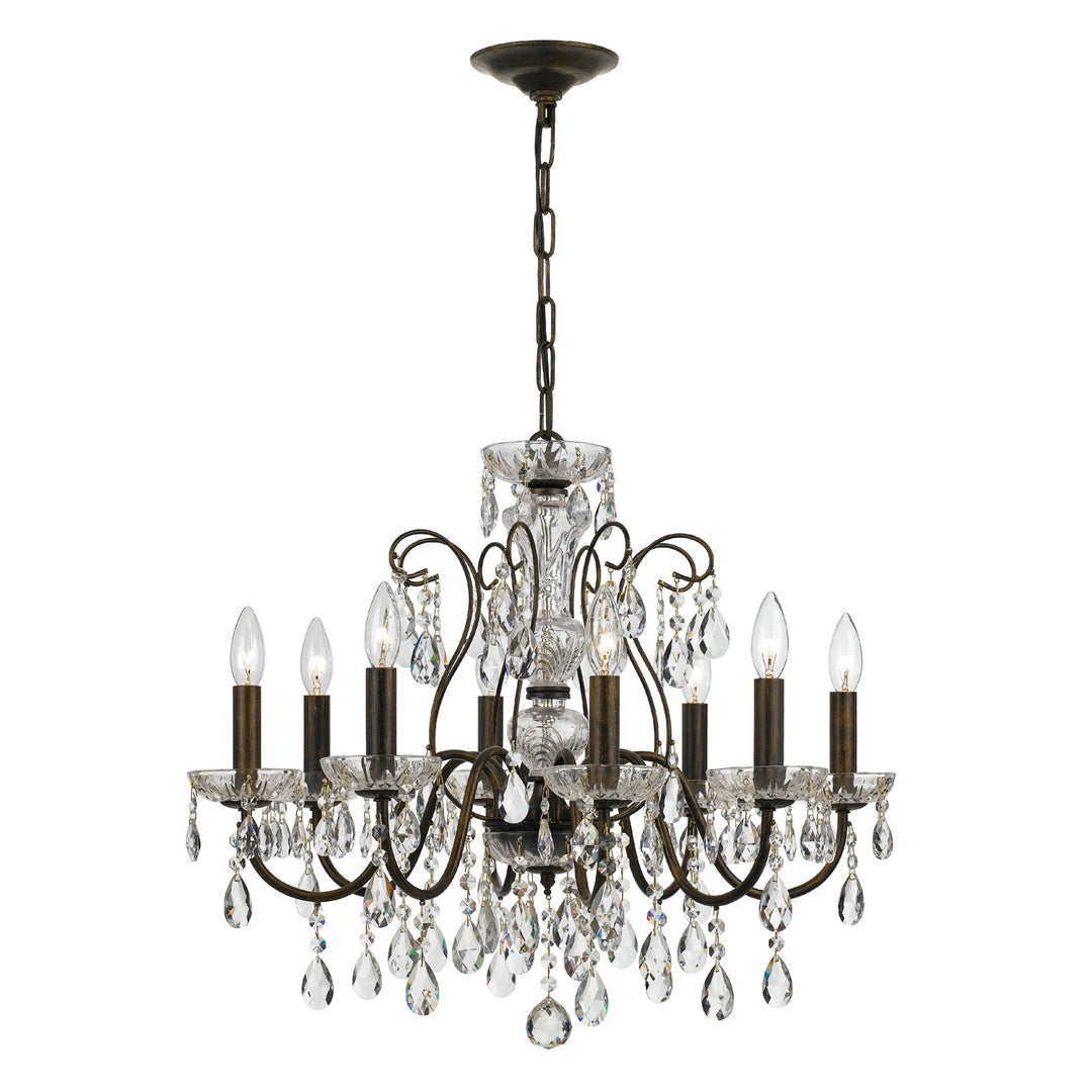 Crystorama Crystorama Butler 8 Light Hand Cut Crystal English Bronze Chandelier