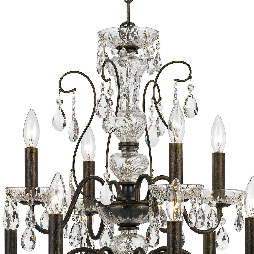 Crystorama Crystorama Butler 12 Light Hand Cut Crystal English Bronze Chandelier