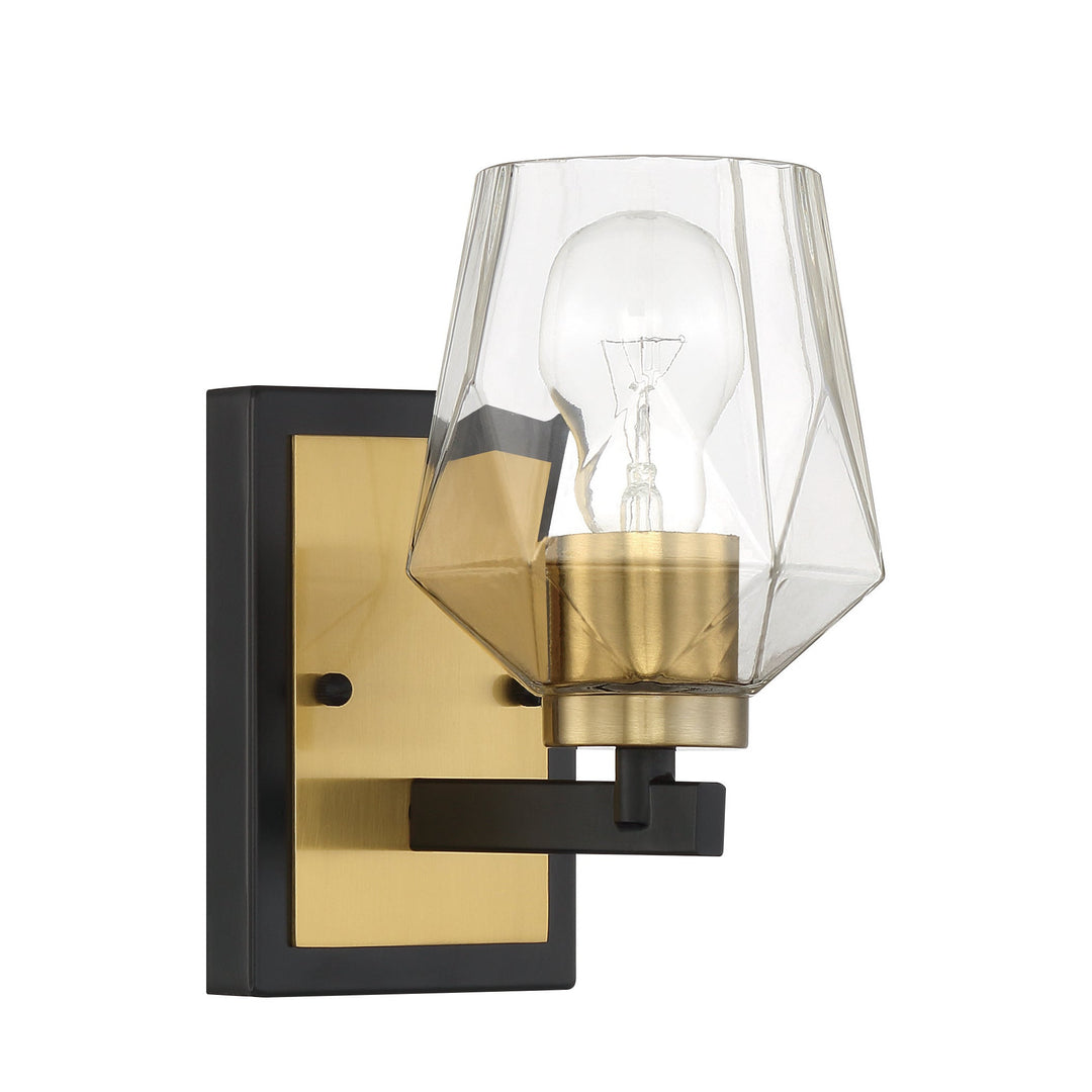 Avante Grand 1 Light Sconce in Flat Black/Satin Brass CRAFTMADE