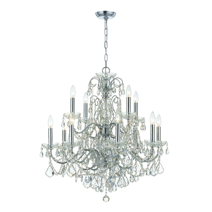 Crystorama Crystorama Imperial 12 Light Clear Italian Crystal Polished Chrome Chandelier