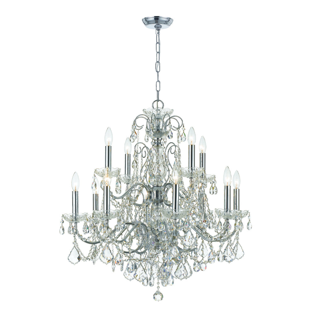 Crystorama Crystorama Imperial 12 Light Clear Italian Crystal Polished Chrome Chandelier