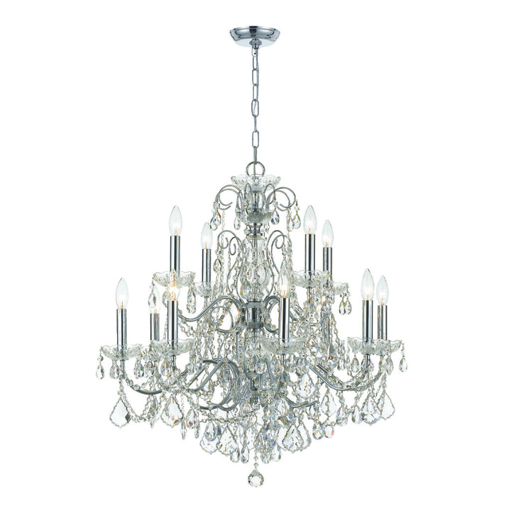 Crystorama Crystorama Imperial 12 Light Clear Italian Crystal Polished Chrome Chandelier