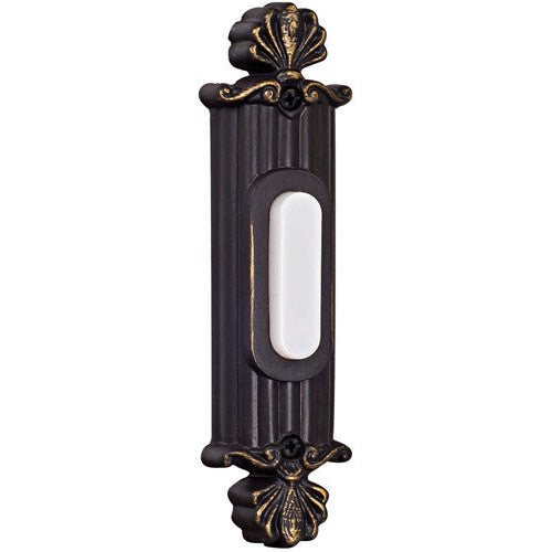 Surface Mount Straight Ornate LED Lighted Push Button in Antique Bronze CRAFTMADE