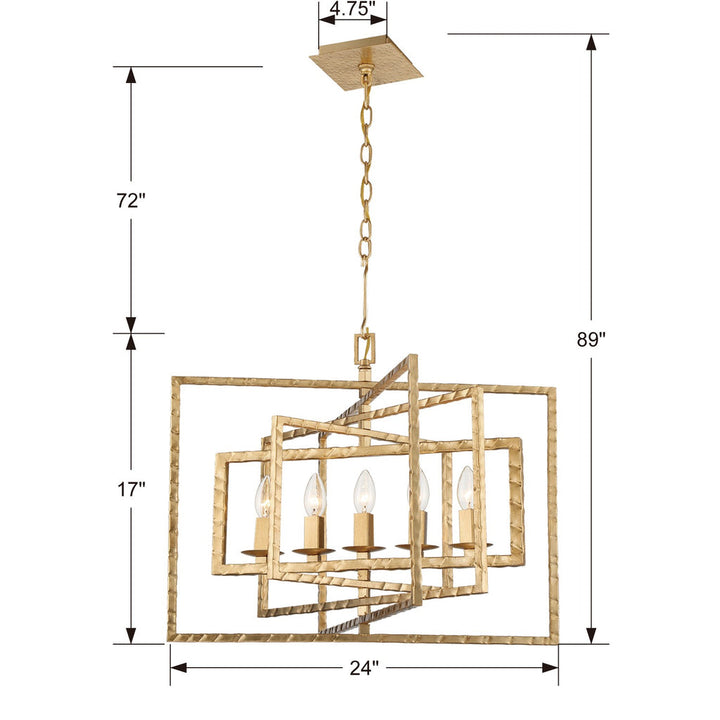 Crystorama Crystorama Capri 5 Light Antique Gold Chandelier