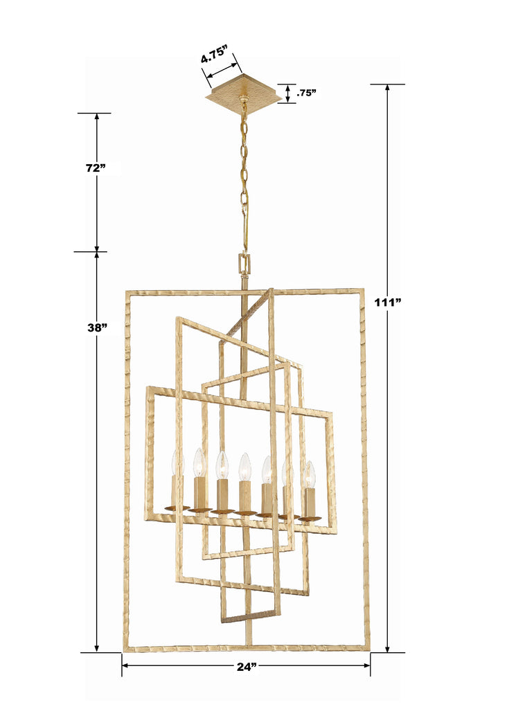 Crystorama Crystorama Capri 7 Light Antique Gold Chandelier
