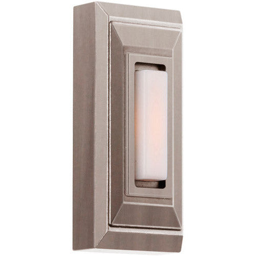 Surface Mount LED Lighted Push Button, Stepped Rectangle in Antique Pewter CRAFTMADE