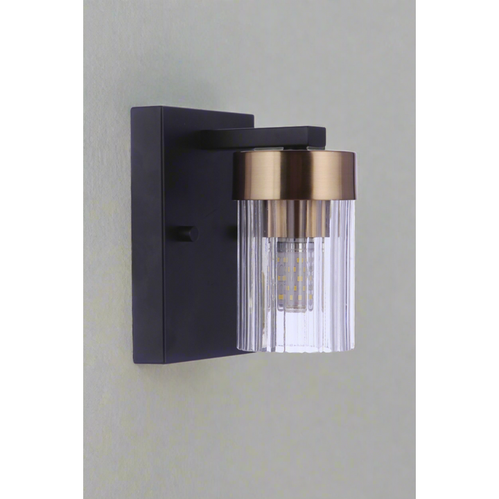 Bond Street 1 Light Wall Sconce in Flat Black/Satin Brass CRAFTMADE