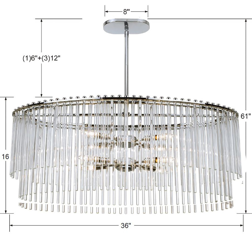Crystorama Crystorama Bleecker 8 Light Polished Chrome Chandelier