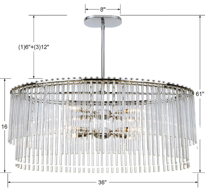 Crystorama Crystorama Bleecker 8 Light Polished Chrome Chandelier
