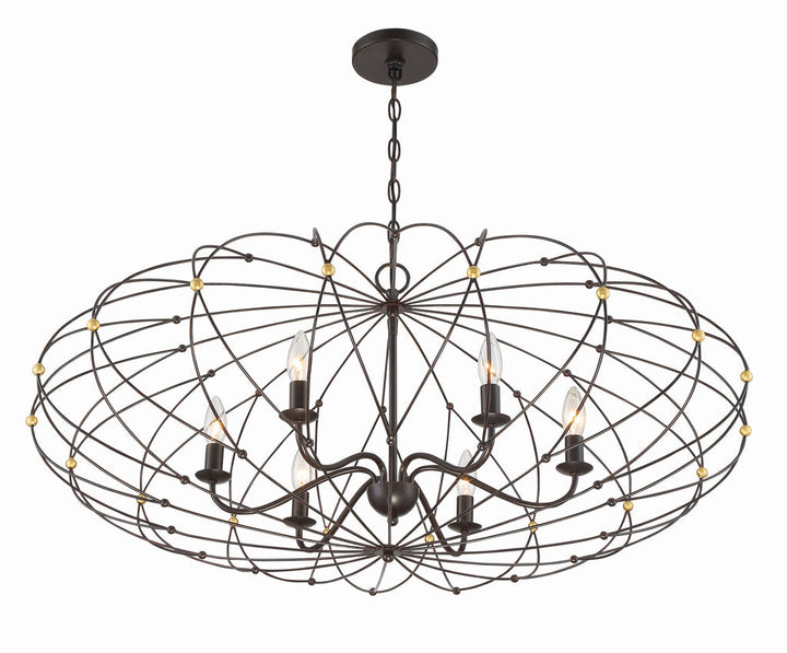 Crystorama Crystorama Zucca 6 Light English Bronze + Antique Gold Chandelier