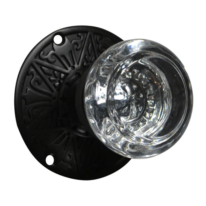 Eastlake Door Set With Beveled Round Crystal Knob (Several Finishes Available)