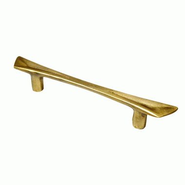 4 1/2 Inch (3 Inch c-c) Pyramid Curve Handle (Antique Brass Finish) COPPER MOUNTAIN HARDWARE