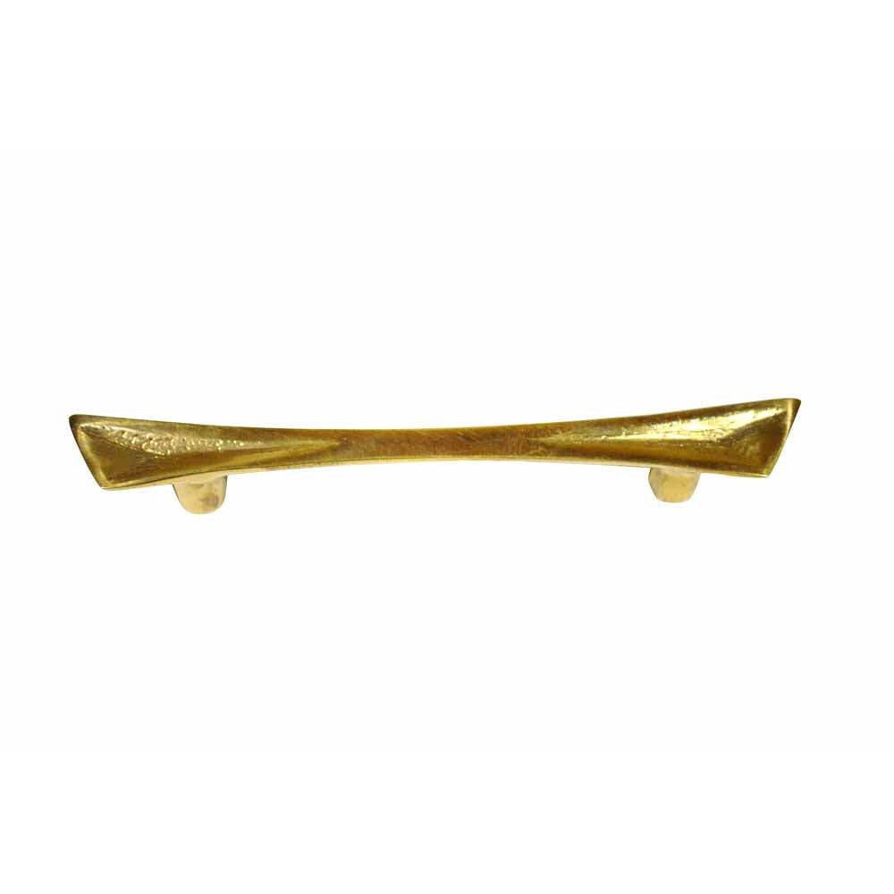 4 1/2 Inch (3 Inch c-c) Pyramid Curve Handle (Polished Brass Finish) COPPER MOUNTAIN HARDWARE