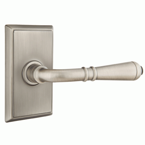 Emtek Solid Brass Turino Lever With Rectangular Rosette (Many Finishes Available) EMTEK