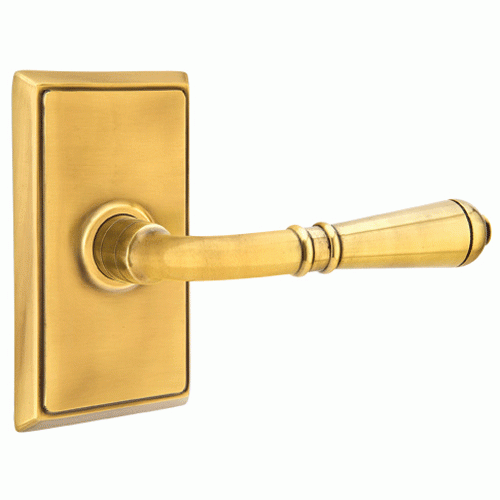 Emtek Solid Brass Turino Lever With Rectangular Rosette (Many Finishes Available) EMTEK