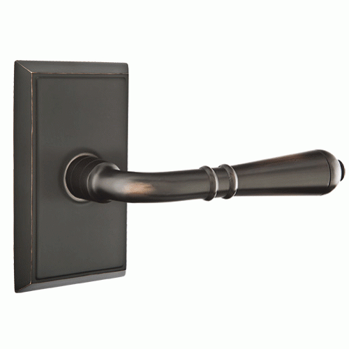 Emtek Solid Brass Turino Lever With Rectangular Rosette (Many Finishes Available) EMTEK