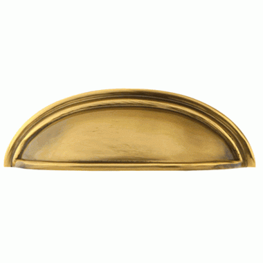 4 1/4 Inch (3 Inch c-c) Solid Brass Cup Pull (Antique Brass Finish) EMTEK