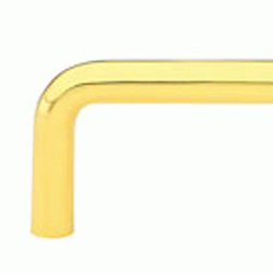 4 1/4 Inch (4 Inch c-c) Solid Brass Wire Pull (Polished Brass Finish) EMTEK