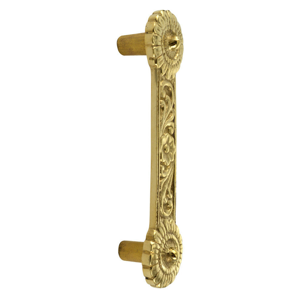 4 1/4 Inch Overall (3 3/8 Inch c-c) Solid Brass Unique Circle Pull Handle (Polished Brass Finish) COPPER MOUNTAIN HARDWARE