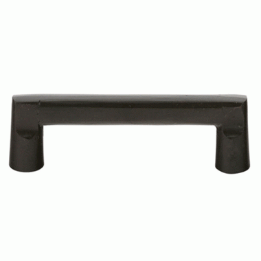 4 1/8 Inch (3 1/2 Inch c-c) Sandcast Bronze Rail Pull (Matte Black Finish) EMTEK