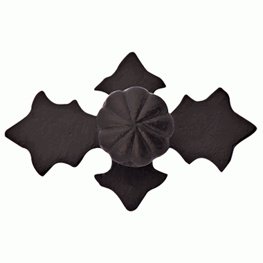 4 1/8 Inch Wide Solid Iron Cross Pattern Knob (Matte Black Finish) COPPER MOUNTAIN HARDWARE