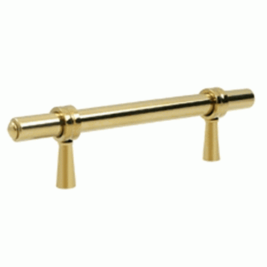 4 3/4 Inch Deltana Solid Brass Adjustable Pull (PVD Lifetime Polished Brass Finish) DELTANA