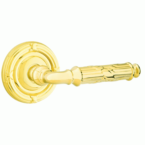 Solid Brass Ribbon & Reed Lever With Ribbon & Reed Rosette EMTEK