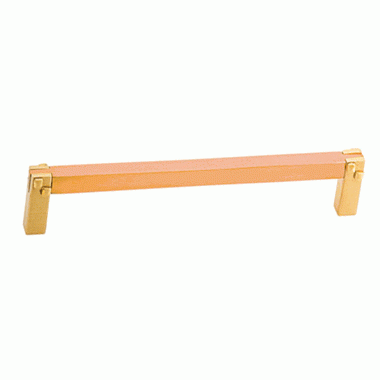 4 3/8 Inch (4 Inch c-c) Solid Brass Mortise & Tenon Pull (Satin Brass Finish) EMTEK