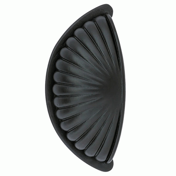 4 3/8 Inch (4 Inch c-c) Tuscany Bronze Fluted Bin Pull (Flat Black Finish) EMTEK