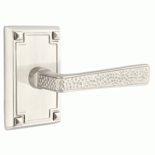 Emtek Craftsman Style Hammered Lever With Rectangular Rosette (Many Finishes Available) EMTEK