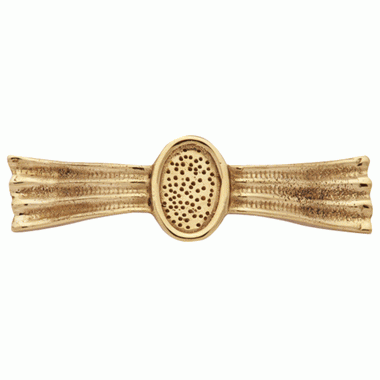 4 3/8 Inch Overall (3 1/4 Inch c-c) Solid Brass Hammered Drawer Pull (Lacquered Brass Finish) COPPER MOUNTAIN HARDWARE