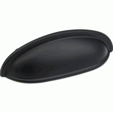 4 5/8 Inch (3 Inch c-c) Traditional Designs Cup Pull (Matte Black Finish) SCHAUB