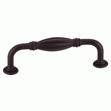 4 5/8 Inch (4 Inch c-c) Tuscany Bronze Fluted Fixed Pull (Matte Black Finish) EMTEK