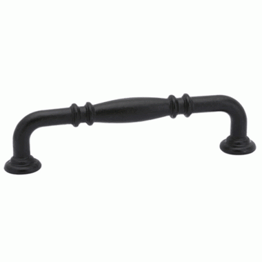 4 5/8 Inch (4 Inch c-c) Tuscany Bronze Ribbed Pull Matte Black Finish EMTEK