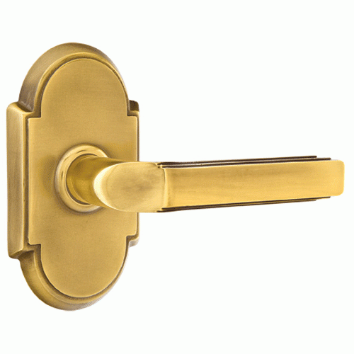 Solid Brass Milano Lever With # 8 Rosette EMTEK