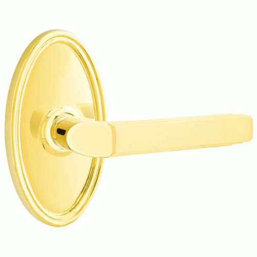 Solid Brass Milano Lever With Oval Rosette EMTEK