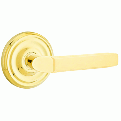 Solid Brass Milano Lever With Regular Rosette EMTEK