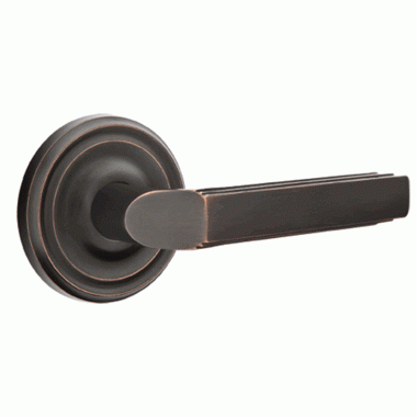 Solid Brass Milano Lever With Regular Rosette EMTEK