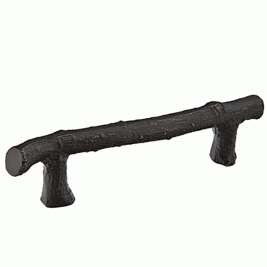 4 7/8 Inch (4 Inch c-c) Sandcast Bronze Twig Pull (Medium Bronze Finish) EMTEK