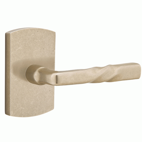 Solid Brass Sandcast Montrose Lever With Rounded Rectangular Rosette EMTEK