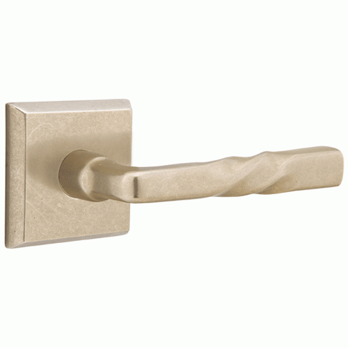 Solid Brass Sandcast Montrose Lever With Square Rosette EMTEK